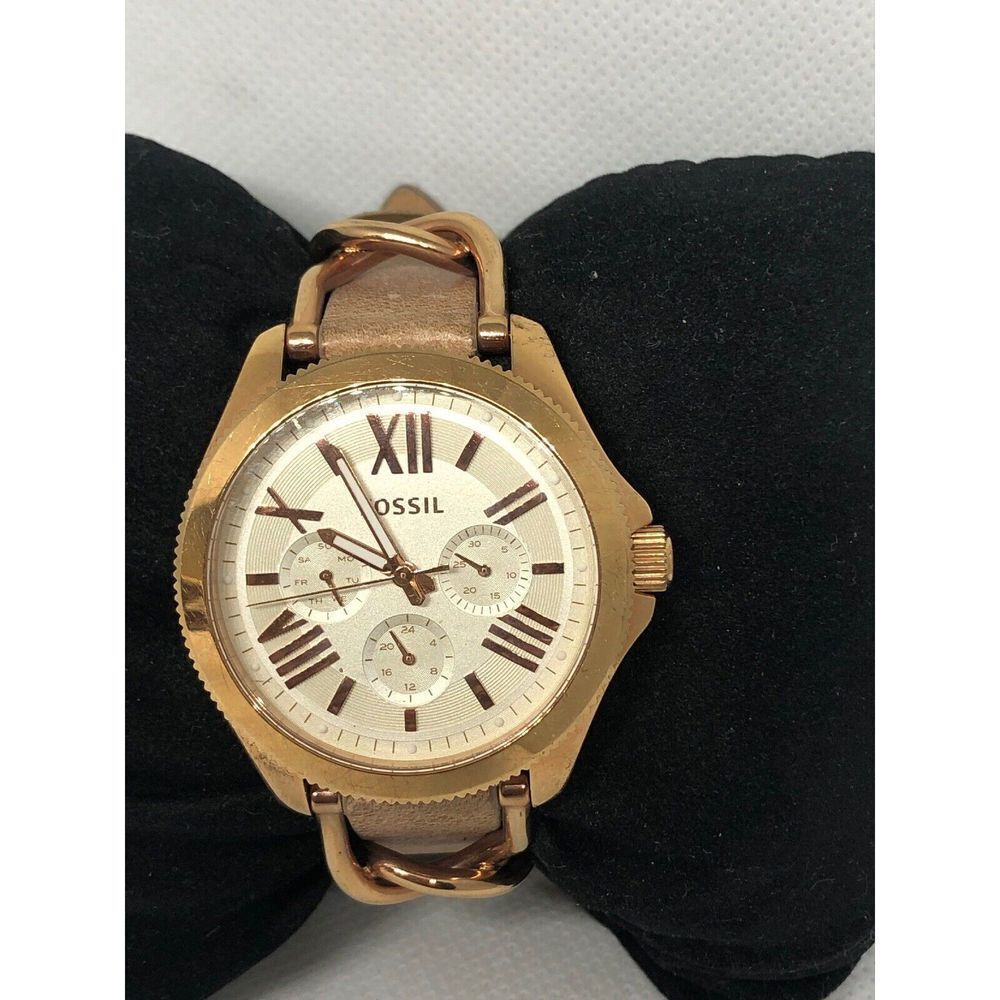 Fossil Cecile AM4624 Women's Brown Leather Analog Dial Genuine Wrist Watch HG64